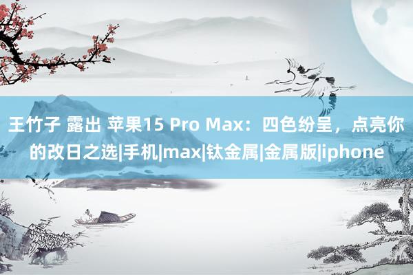 王竹子 露出 苹果15 Pro Max：四色纷呈，点亮你的改日之选|手机|max|钛金属|金属版|iphone