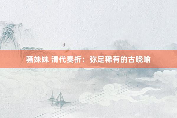 骚妹妹 清代奏折：弥足稀有的古晓喻