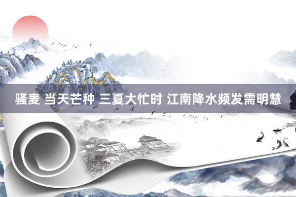 骚麦 当天芒种 三夏大忙时 江南降水频发需明慧
