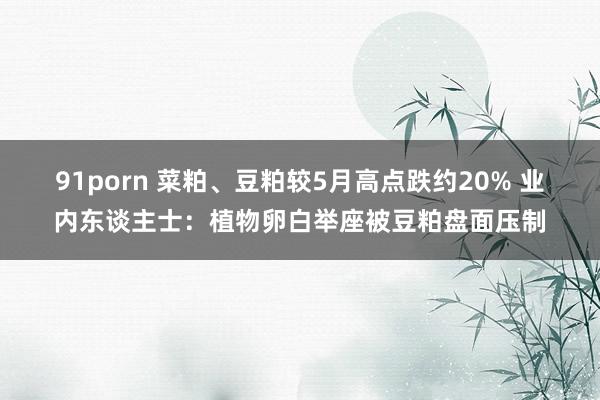91porn 菜粕、豆粕较5月高点跌约20% 业内东谈主士：植物卵白举座被豆粕盘面压制