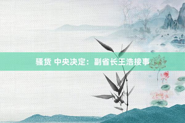 骚货 中央决定：副省长王浩接事