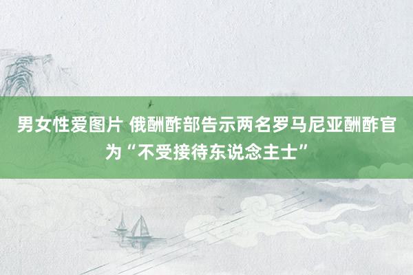 男女性爱图片 俄酬酢部告示两名罗马尼亚酬酢官为“不受接待东说念主士”